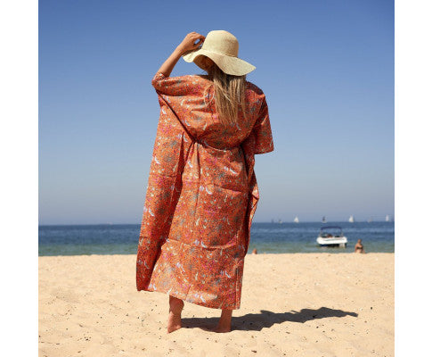 CORAL BURST MAXI DRESS