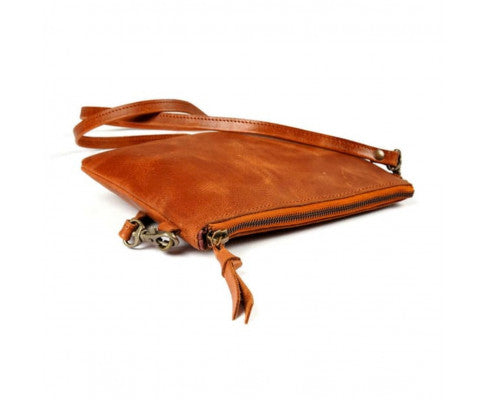 COGNAC LEATHER CROSSBODY BAG